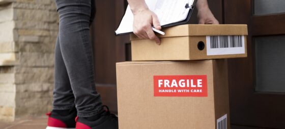 Fragile equipment packed with protective materials for safe transport