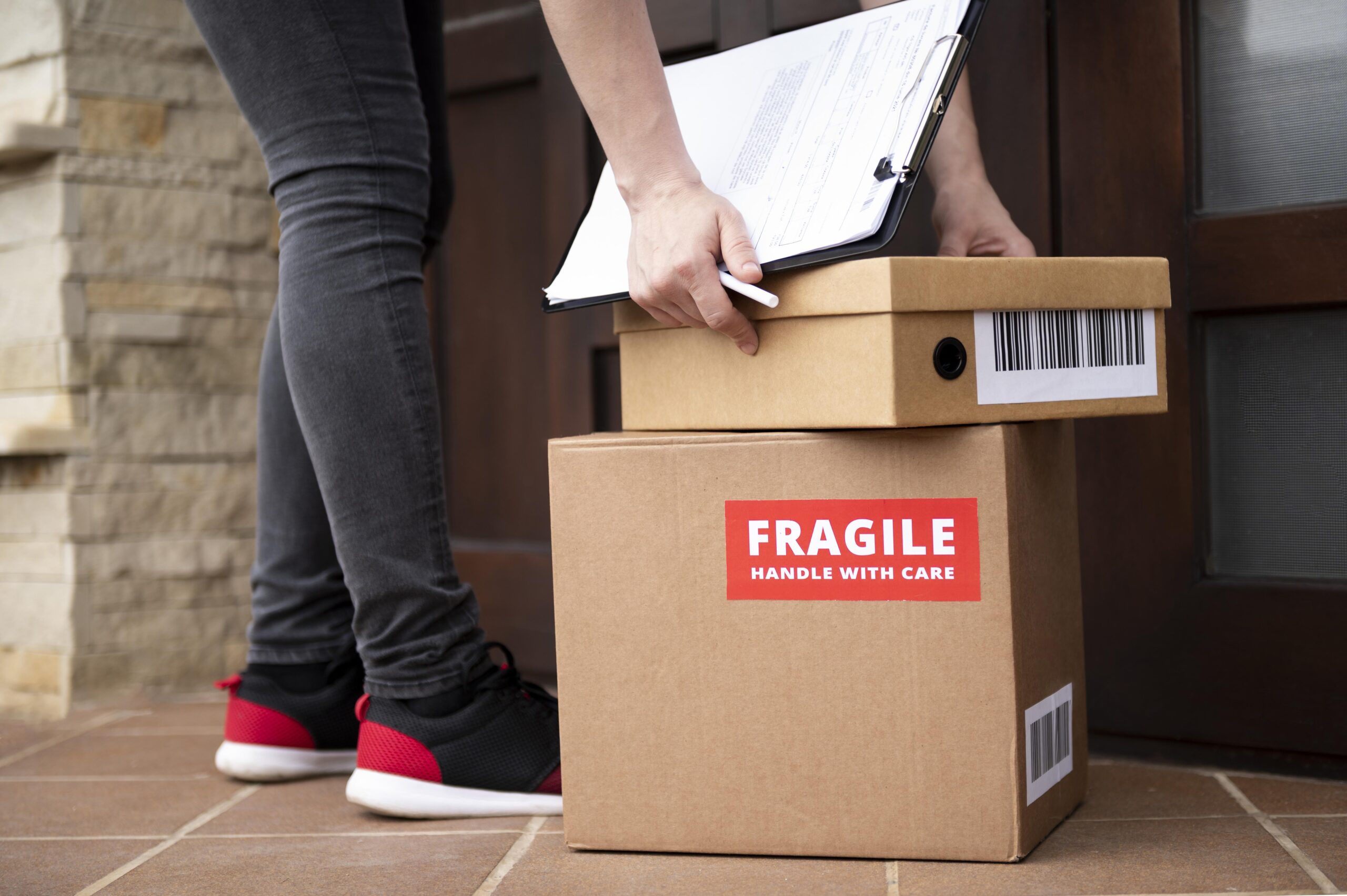 Fragile equipment packed with protective materials for safe transport