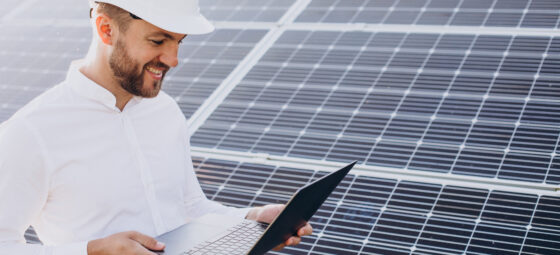 Solar panel storage in a warehouse facility